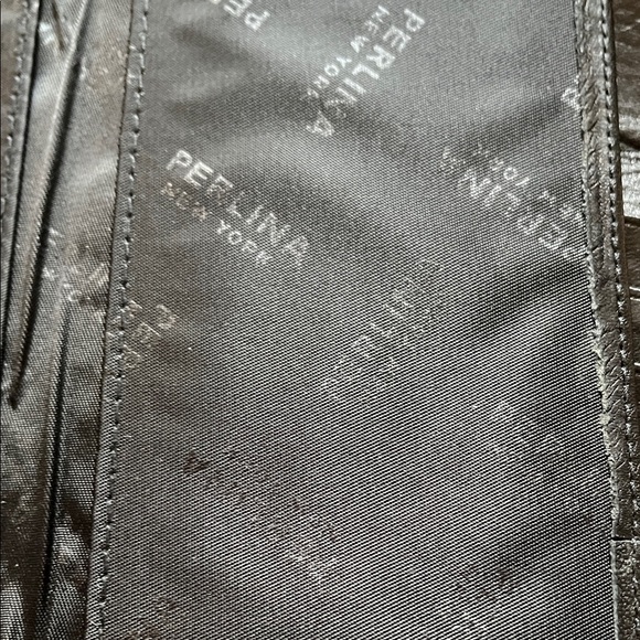 Vintage Perlina Black Leather clutch Wallet with check book holder - Picture 8 of 11